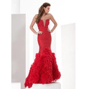 Jasz Couture Silver Mermaid Gown BNWT